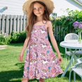 thumbnail image 6 of Uourmeti Cow Print Girls Dresses Spaghetti Strap Summer Dress Cute Midi Tank Twirl Dresses Play Sundress for Kids Girls 3-4T, 6 of 7