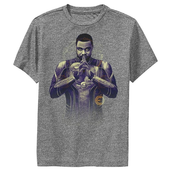 Boy's Marvel Eternals Phastos  Performance Graphic Tee Charcoal Heather Small