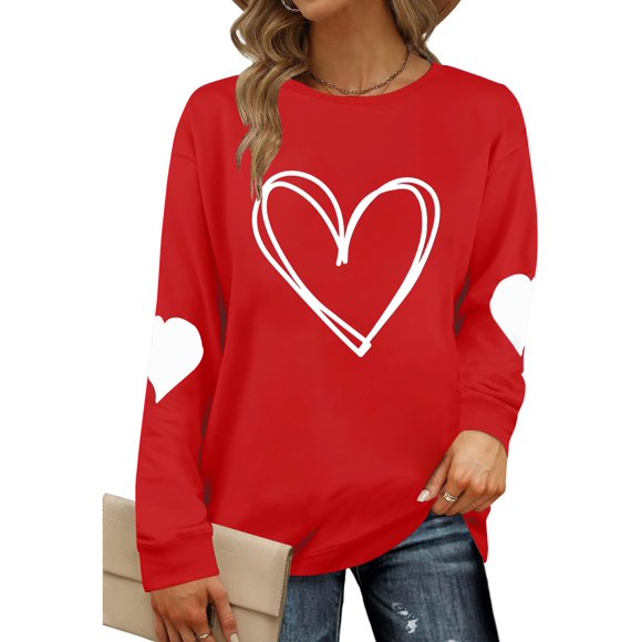 Sudadera KVADN Valentine Love Heart Graphic para mujer