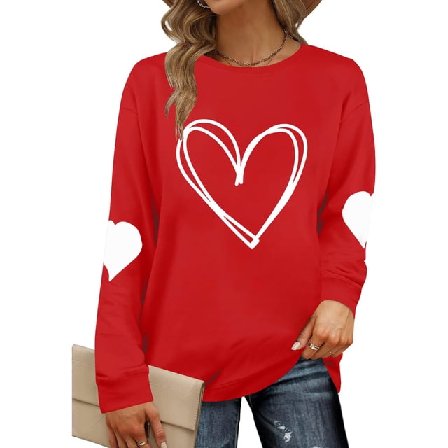 Sudadera KVADN Valentine Love Heart Graphic para mujer