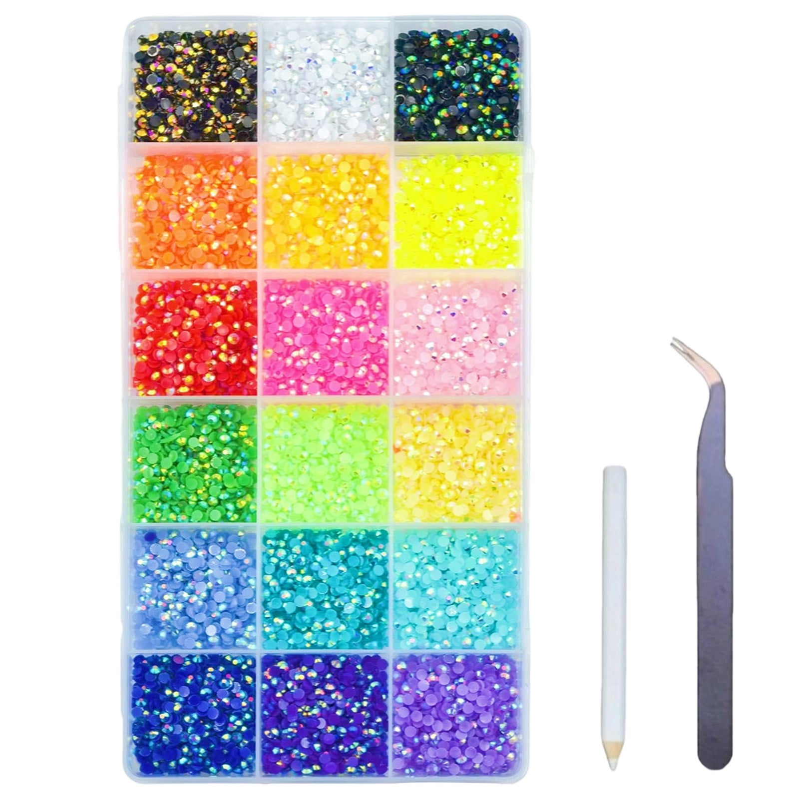 ERTZAE&nbsp;18 Color Resin Jelly Rhinestones For Bedazzling,Flatback Gems For Crafting,Bedazzling Kit For Clothing Shoes Book Diamond Art