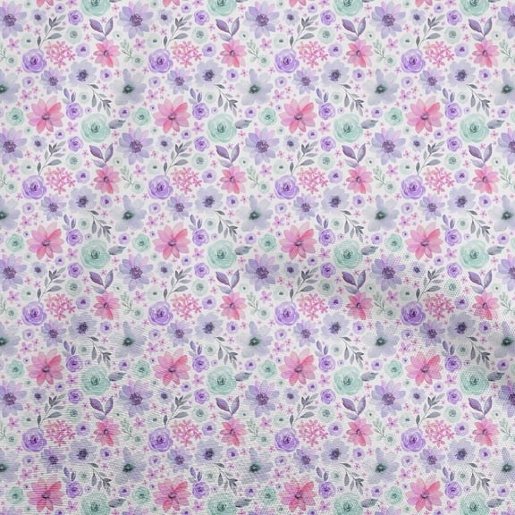 oneOone Georgette Viscose Amethyst Fabric Floral Watercolor Diy Clothing Quilting Fabric Print Fabric By Yard 42 Inch Wide