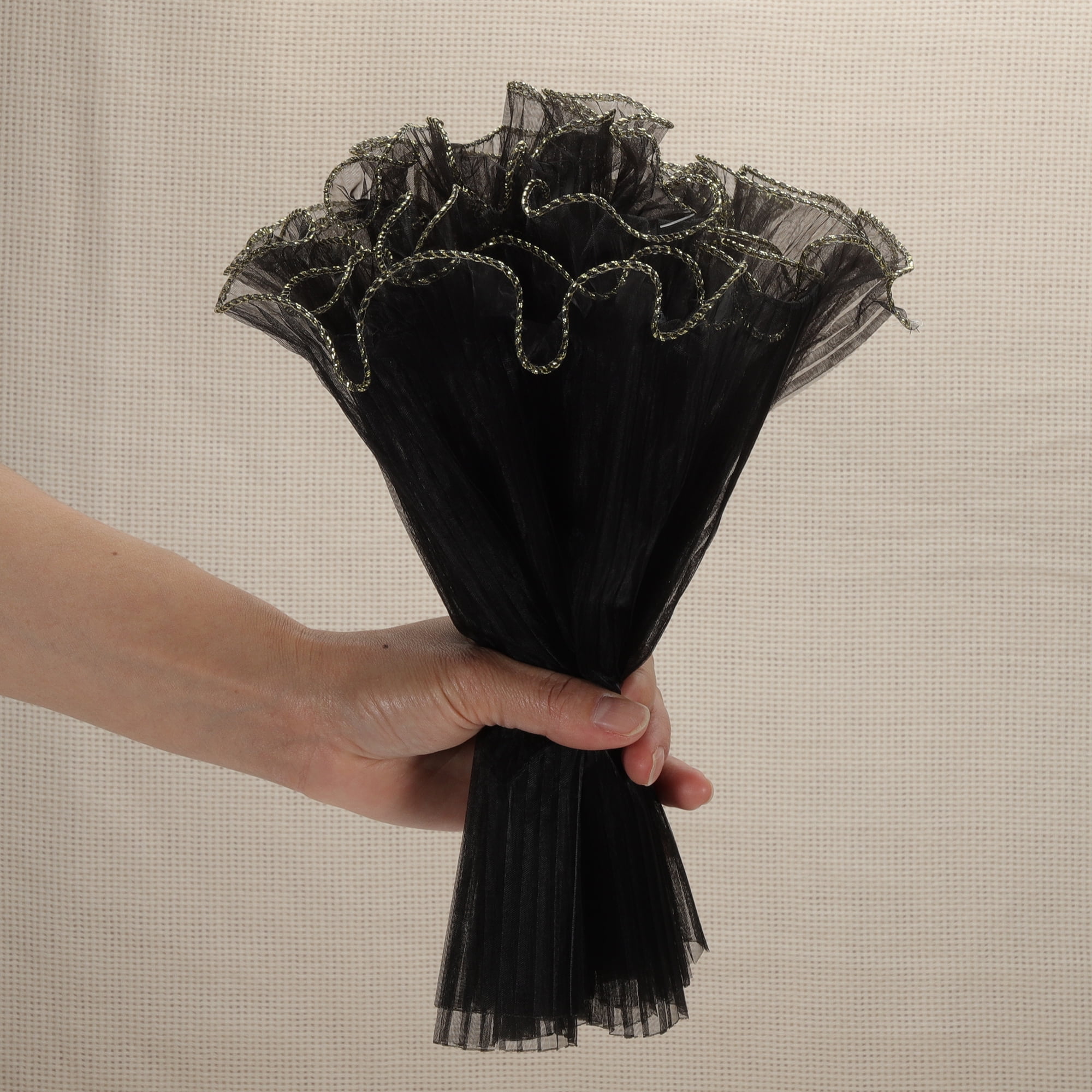 Unique Bargains Color Edge Flower Wrap Paper for All Occasions and Events Black