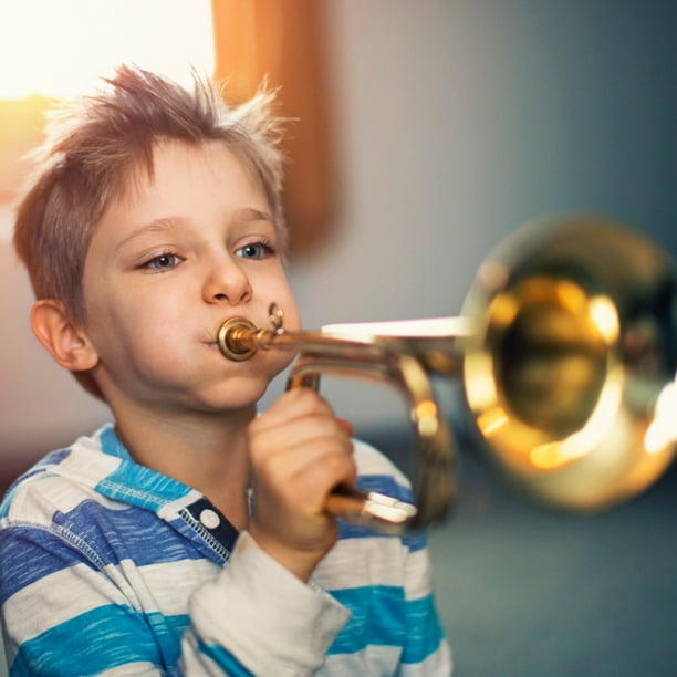 Trompeta de Caballería de Latón Con Superficie Lisa, Instrumento Musical de Orquesta para Niños y Adolescentes