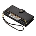 thumbnail image 2 of ELEHOLD for iPhone 16 Pro Max Flip Case, Wallet Zipper Magnetic Buckle Kickstand Wrist Strap Multifunctional Card Slots Wallet Business Case with Crossbody and Wrist Strap,Black, 2 of 8