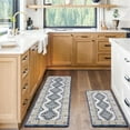 thumbnail image 3 of Vintage Boho Kitchen Rugs and Mats Cushioned Anti-Fatigue Kitchen Rug, Waterproof Blue Kitchen Mats and Rugs, Memory Foam Bohemian Kitchen Floor Mat for Home Laundry, 18" x 48" + 18" x 30", 3 of 6