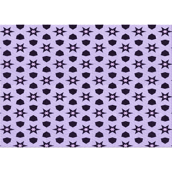 Ahgly Company Indoor Rectangle Patterned Pale Lilac Purple Area Rugs, 8' x 10'