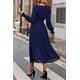 thumbnail image 2 of Vestido PRETTYGARDEN envolvente con escote en V, manga larga, estilo bohemio azul marino XL, 2 of 6