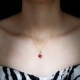 thumbnail image 4 of Rosec Jewels Lab Grown Ruby Heart Pendant Necklace with Infinity Knot - Cocktail Necklace - AAAA Grade - Ready to Gift, 10K Yellow Gold, 4 of 7