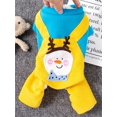thumbnail image 2 of 1pc Adorable Snowman Printed Spliced Four-Legged Dog Jumpsuit For Pet, Autumn And Winter, Outdoor, 2 of 5