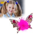 thumbnail image 1 of Horquilla de mariposa voladora 2024, nuevas pinzas para el pelo coloridas y brillantes para niñas pequeñas, lazos para el pelo de mariposa con bolas de peluche para niñas, accesorios para el pelo de m, 1 of 7