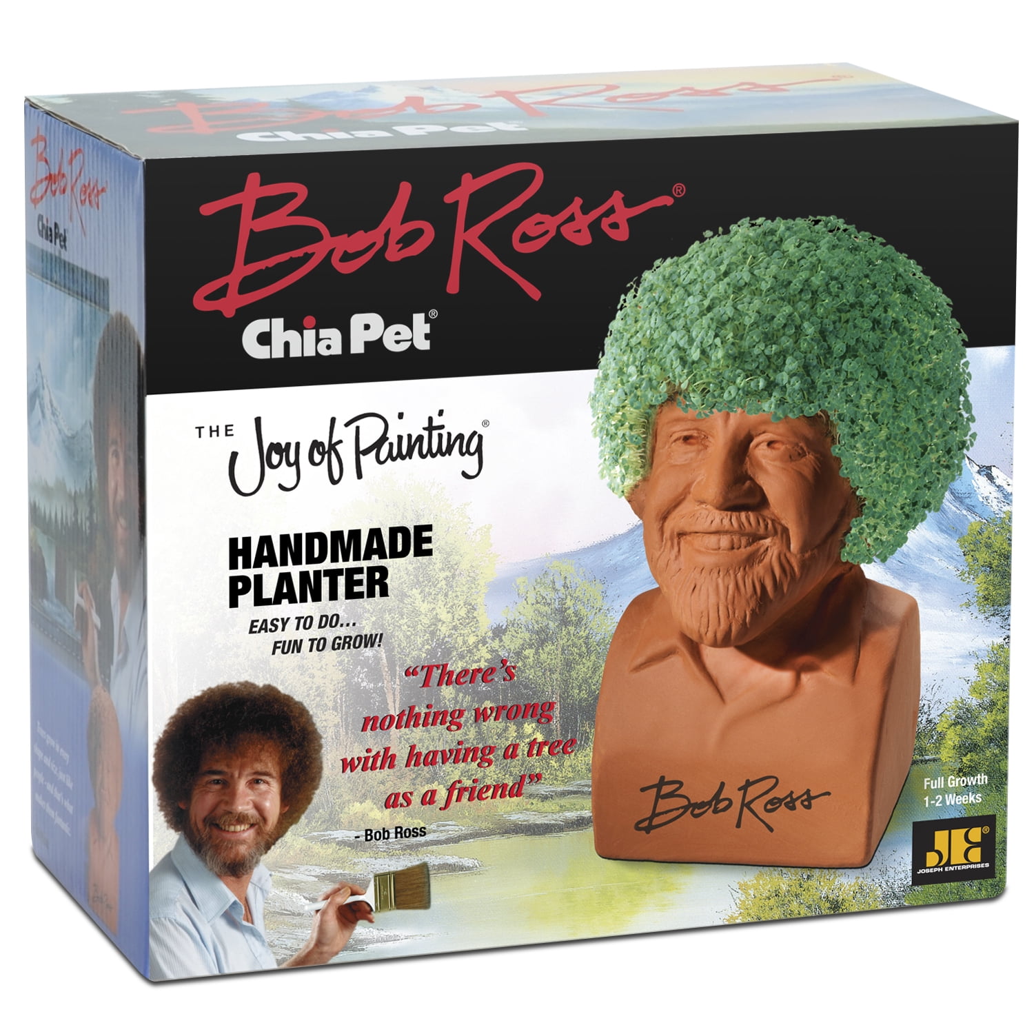 Bob Ross Signature Chia Pet Handmade Decorative Planter by JEI