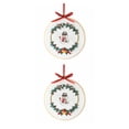 thumbnail image 4 of Naiovety Kit de inicio de bordado de Navidad DIY con diseño temático de Navidad, aro de bordado, hilo de tela de lino y algodón, costura S334 2piezas, 4 of 6