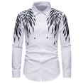 thumbnail image 1 of Tops para hombre Camisas Blusas Elegantes Camisas casuales de manga larga Cierre de botones Camisa simétrica con estampado de plumas Camisa Odeerbi ODB-5, 1 of 9