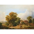thumbnail image 3 of Károly Markó 18x14 Black Modern Framed Museum Art Print Titled - Italian Landscape with Farmhouse (1854), 3 of 5