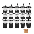 thumbnail image 1 of Vasos Mágicos Labg Plastico Vasos Con Popote Y Tapa 710ml 15pzs Negro, 1 of 5