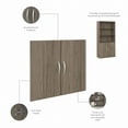 thumbnail image 3 of Hybrid Tall 5 Shelf Bookcase with Doors in Modern Hickory - Engineered Wood, 3 of 8