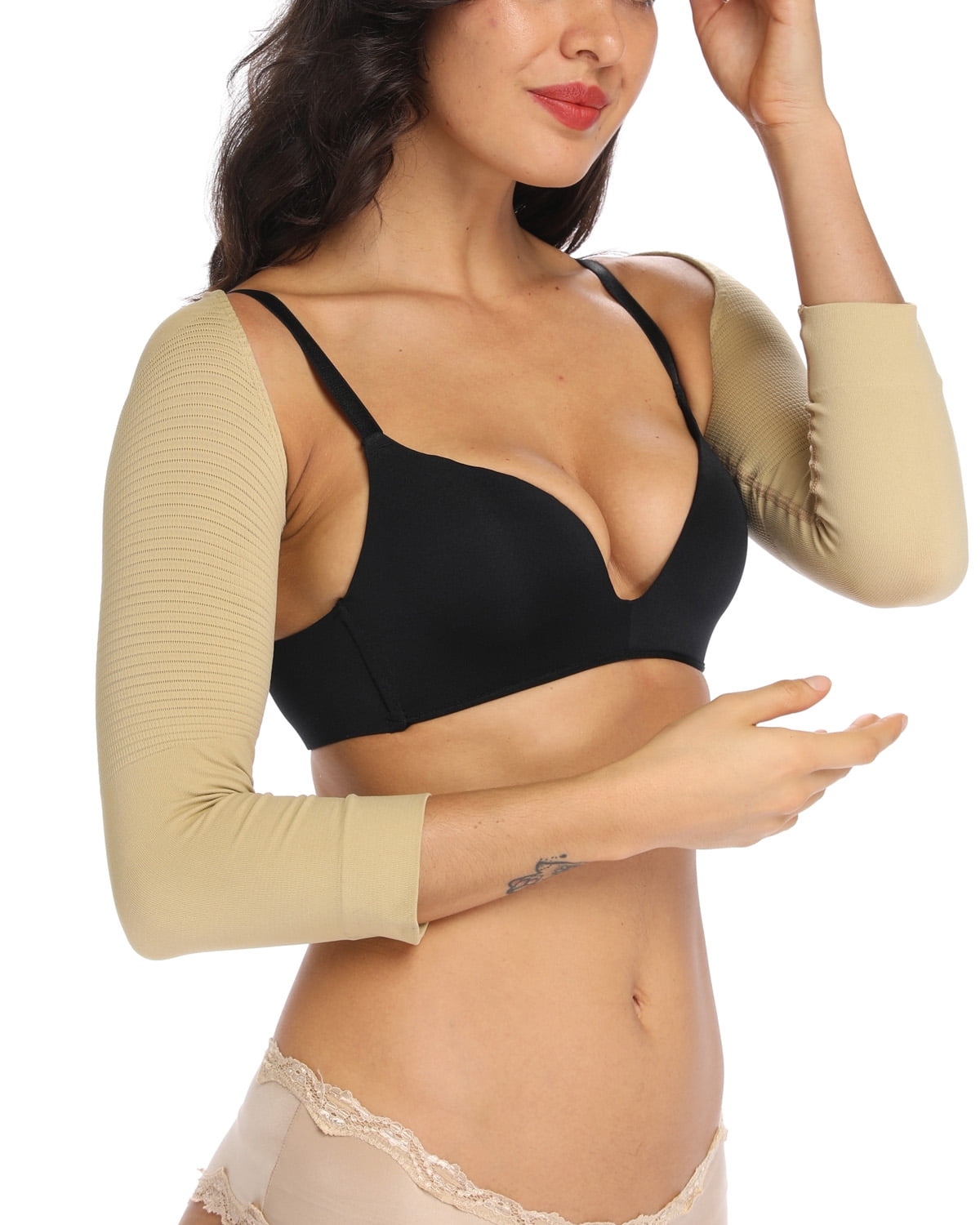 Women Pink Anti Cellulite Slimming Arm Compression Sleeves Wrap  Lady Sholuder 