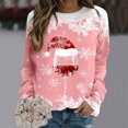 thumbnail image 2 of WEAIXIMIUNG Robe Chandail en Molleton Grande Taille Femmes Mode Automne et Hiver Loisirs Vacances Rouge Flocon de Neige Imprimé de Noël Col Rond Manches Longues Sweat à Capuche, 2 of 4