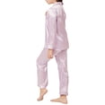 thumbnail image 6 of WIBACKER 3-14T Pajamas Set for Kid Baby Boy Girl Long Sleeve Button Down Silk Sleepwear Loungewear Set Gifts, 6 of 11