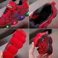 thumbnail image 2 of Chaussures de Sport pour Enfants Spiderman Espadrilles Lumineuses Led pour Garçons, Rouge, 2 of 5