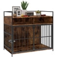thumbnail image 1 of PawHut Dog Crate Furniture with Feeding Station 39 Inch, Black, 1 of 10
