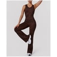 thumbnail image 2 of Top-kevin Women's Cheetah Print Work Out Sets Yoga Jumpsuit Criss Cross Sleeveless Workout Clothes Flared Pants Jumpsuits, 2 of 6