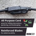 thumbnail image 3 of Iron Forge Cable 14 Gauge Outdoor Extension Cord 10 Ft, SJTOW 14/3 Heavy Duty Black Extension Cord 3 Prong, Oil Resistant & Flame Retardant, 3 of 7