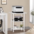 thumbnail image 6 of 3-Tier Printer Stand, Industrial Mobile Printer Table with Storage Shelf and Steel Frame, Rolling Printer Cart Holder with Lockable Wheels for Home, Office (White), 6 of 15