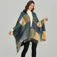 thumbnail image 2 of CoCopeaunt Women Retro Shawl Wraps Sweater Long Cardigan Poncho Open Front Coat Scarf Blanket, 2 of 7