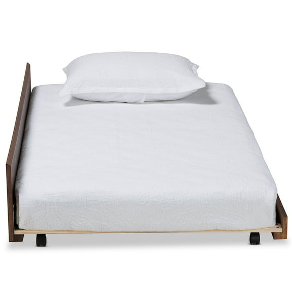 Baxton Studio Midori Trundle Bed, Kids, Twin Size, Walnut Brown