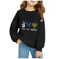 thumbnail image 2 of Byoo Girls Sweatshirts Hanukkah Menorah Print Crewneck Long Sleeve Pullover Top Warm Casual Shirt for Kids, 2 of 3