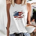 thumbnail image 2 of Wycnly 4th of July Tank Top for Women Independence Day Patriotic Loose Comfy Racerback Shirts Vest Summer USA Flag Print Crewneck Sleeveless Fashion Blouses White xl, 2 of 5
