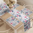 thumbnail image 2 of Ambesonne Tropical Table Runner & Placemats, Hawaiian Botanical, Placemat 4 pcs + Runner 12"x72", Pale Grey and White, 2 of 2