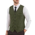 thumbnail image 2 of Ceisia Men's Corduroy Vest Vintage Single Breasted V-Neck Waistcoat with Pockets Retro Suit Tank Gifts for Father, 2 of 8