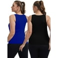 thumbnail image 2 of Baywell 2PCs Women Plus Size Tank Tops, Workout Vest with Padded Bra Casual Comfortable Ribbed Knit Sleeveless Tops, 2 of 8