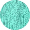thumbnail image 1 of Ahgly Company Machine Washable Indoor Round Abstract Turquoise Blue Contemporary Area Rugs, 4' Round, 1 of 4