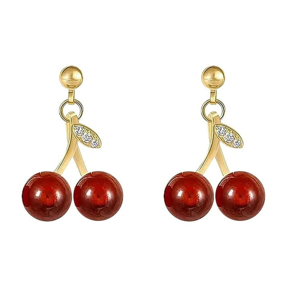 Earrings for Women The 925 Silver Red Cherry Stud Earrings Are Simple Compact and Versatile Earrings Gift