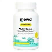 MEWD Teen and Kids Daily Multivitamin Gummy with Natural Mood Enhancer,Vegan,Immune System Booster Supplement,Kids Vitamin with Iron,Zinc,Gluten Free-Focus Vitamin for Kids-Brain Health-Made in USA