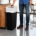 thumbnail image 4 of Plastic Prince 23 Gallon Slim Trash Can Kitchen, Commercial Tall Trash Bin Narrow, Rectangular Slim Jim Skinny Garbage Can for Home Garage Cabinet Restaurant, Black, 4 of 9