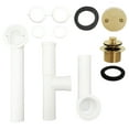 thumbnail image 4 of Westbrass 594244-01 14" White Poly Bath Overflow Assembly with Twist & Close Drain and 2-Hole Faceplate, Polished Brass, 4 of 14
