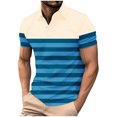 thumbnail image 2 of Blusa y camisa de manga corta con cuello vuelto para hombre, blusa de manga larga con solapa y botones estampados, blusa de poliéster para hombre, 2 of 2
