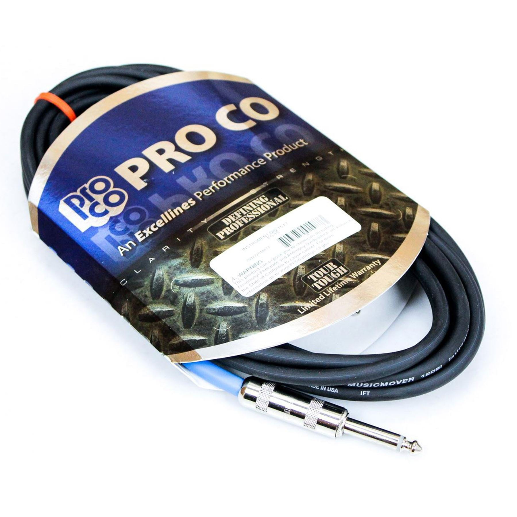 Pro Co Excellines 50-foot 1/4" TS Guitar/Instr Cable EG-50 - ProCo 50-feet
