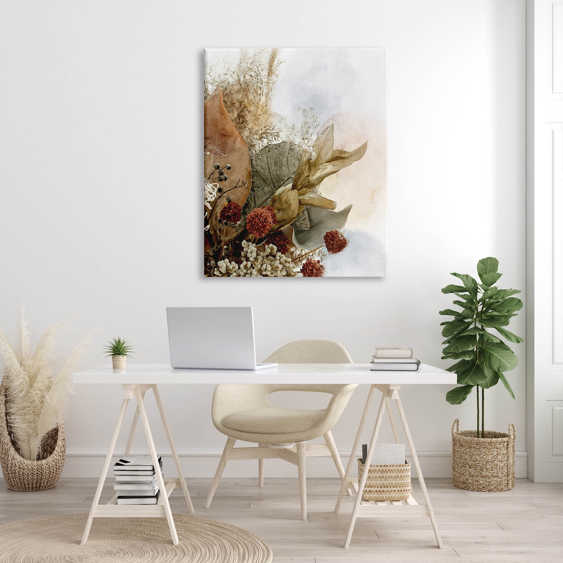 Vintage Herbal Arrangement Botanical & Floral Graphic Art Gallery Wrapped Canvas Print Wall Art