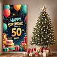 thumbnail image 5 of Gold Themed 50th Birthday Banner Happy Birthday Cheers to 50 Years Background Party Supplies Photography Props Birthday Decoration Backdrop Party Decorations, 5 of 8