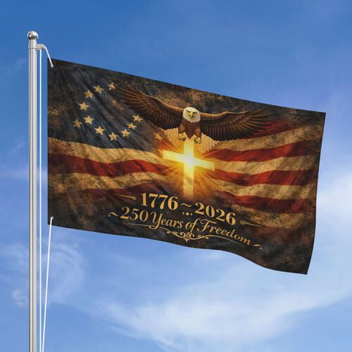 USA 250th Anniversary Flag Double-Sided 6x4 Ft American Independence 1776–2026 Celebration Flag 250 Years Birthday Patriotic Banner for Indoor Outdoor Decor