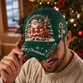 thumbnail image 4 of Green Ajustable Christmas Baseball Hat for Adults, Colorful Xmas Embroidered Novelty Cozy Twill Cotton Cap, Funny Christmas Gifts, 4 of 6