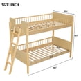 thumbnail image 5 of Bellemave Bunk Bed with Storage Shelves, Wooden Twin Over Twin Bunk Beds with with Bookshelf and Ladder, Ladder Can be Changed Left or Right, No Box Spring Required,Natural, 5 of 8