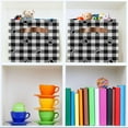 thumbnail image 7 of GZHJMY Collapsible Storage Basket Footprints on The Grid Rectangular Storage Bins Baskets Toys Storage Bins with Handles for Bedroom Home Office 1PCS, 7 of 7