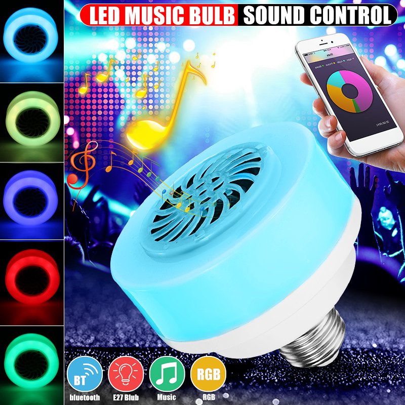 LED Music Bulb, E27 LED RGB Color Bulb Light Smart Music Speaker Lamps